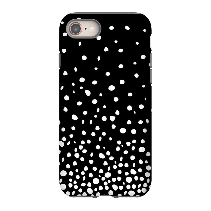 iPhone 8 StrongFit White on Black Polka Dot Dance by DaDo ART