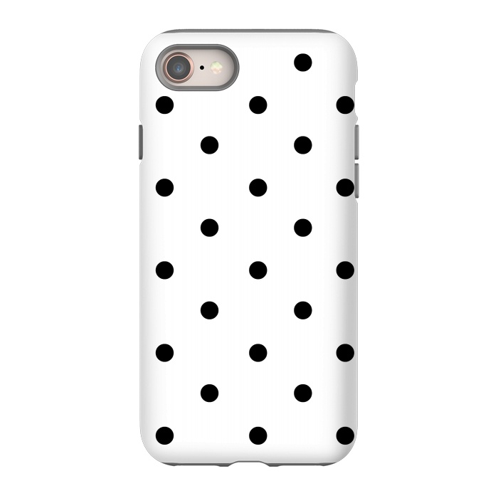iPhone 8 StrongFit Simply black polka dots on white  by DaDo ART