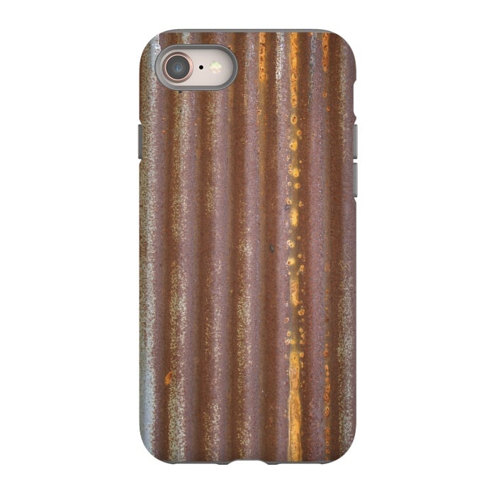 iPhone 8 StrongFit Old Rusty Corrugated Sheet 2 by Andrea Haase