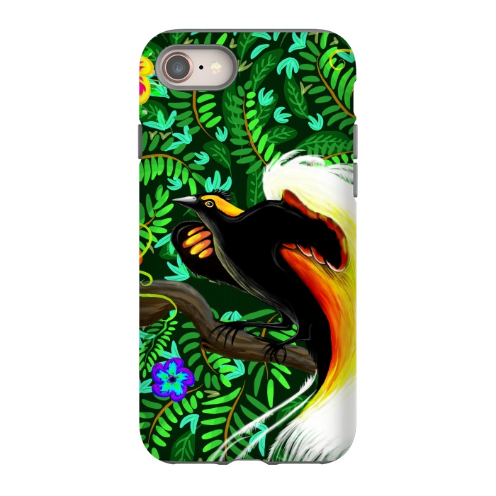 iPhone 8 StrongFit Paradise Bird Fire Feathers   by BluedarkArt