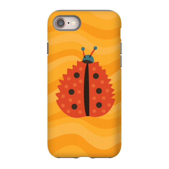 iPhone 8 StrongFit Orange Ladybug With Autumn Leaf Disguise by Boriana Giormova
