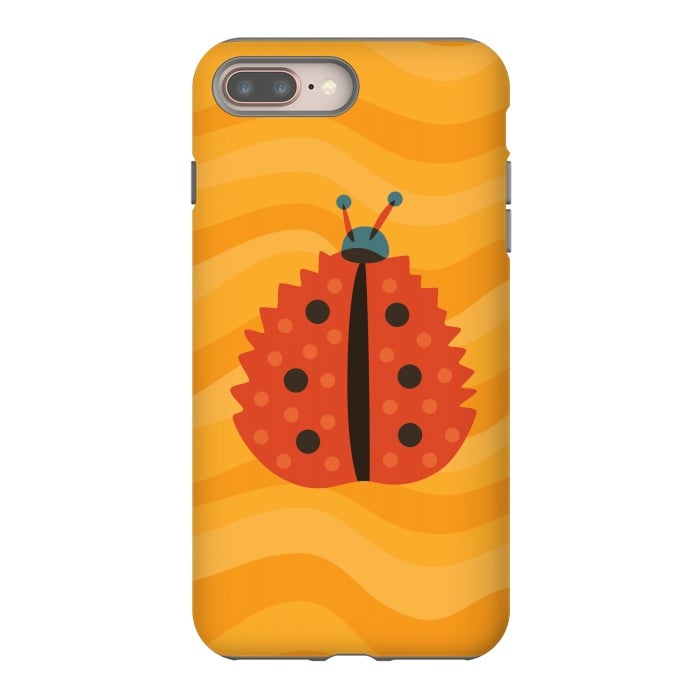 iPhone 8 plus StrongFit Orange Ladybug With Autumn Leaf Disguise by Boriana Giormova