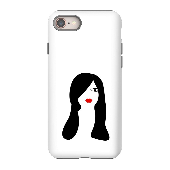 iPhone 8 StrongFit long hair women by TMSarts