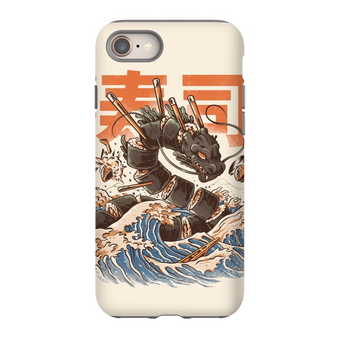 iPhone 8 StrongFit Great Sushi Dragon  por Ilustrata