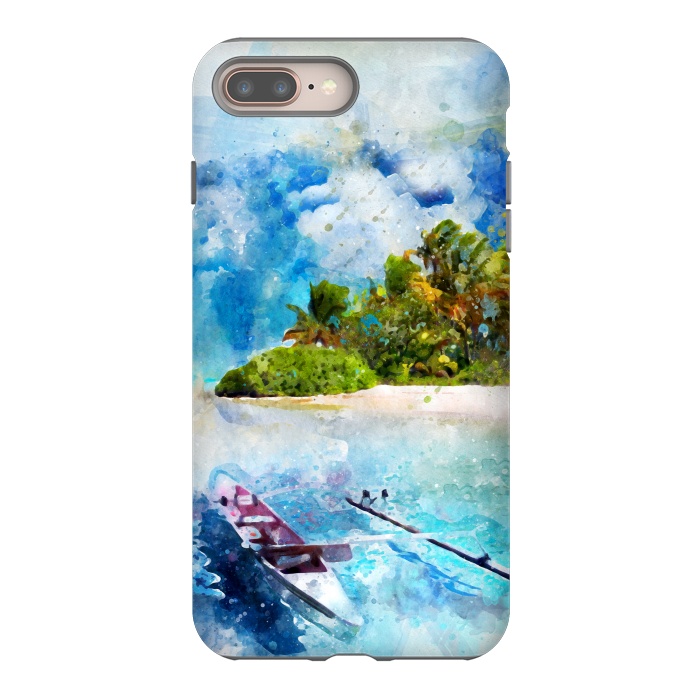 iPhone 8 plus StrongFit Boat at Island by Creativeaxle