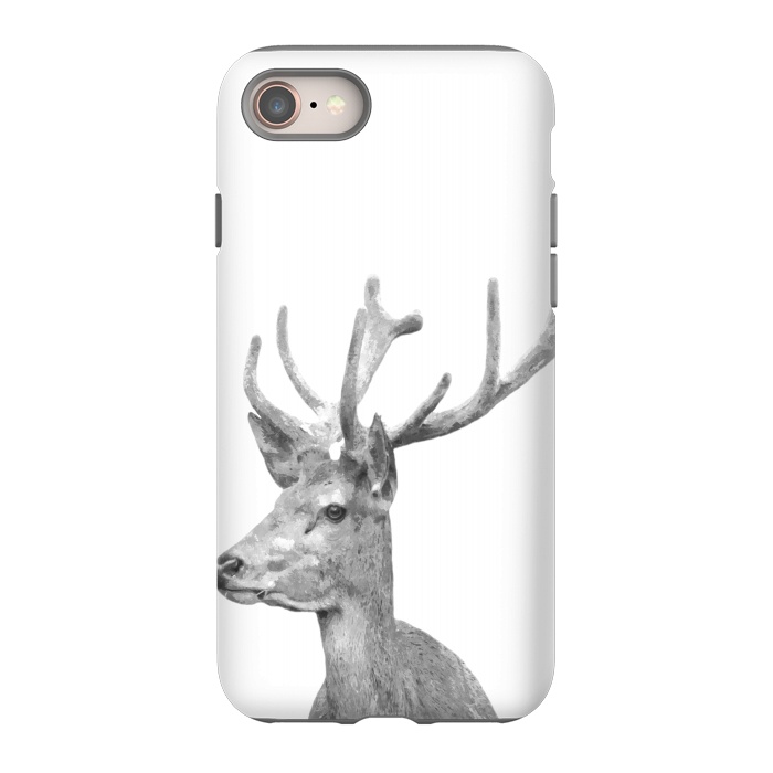iPhone 8 StrongFit Black and White Deer by Alemi