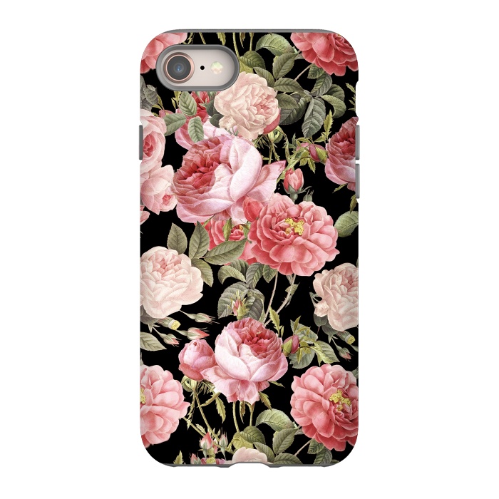 iPhone 8 StrongFit Bridal Roses Pattern on Black by  Utart