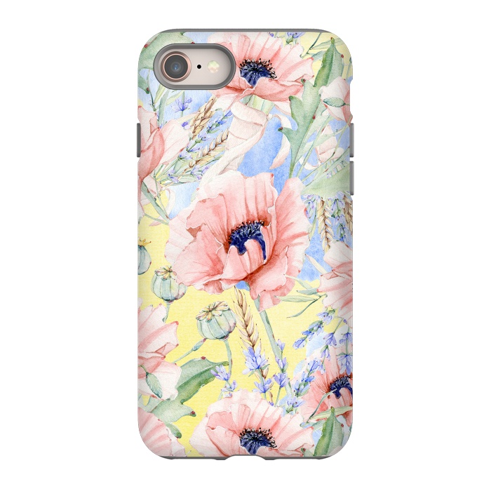 iPhone 8 StrongFit Pastel Summer Poppy Meadow by  Utart