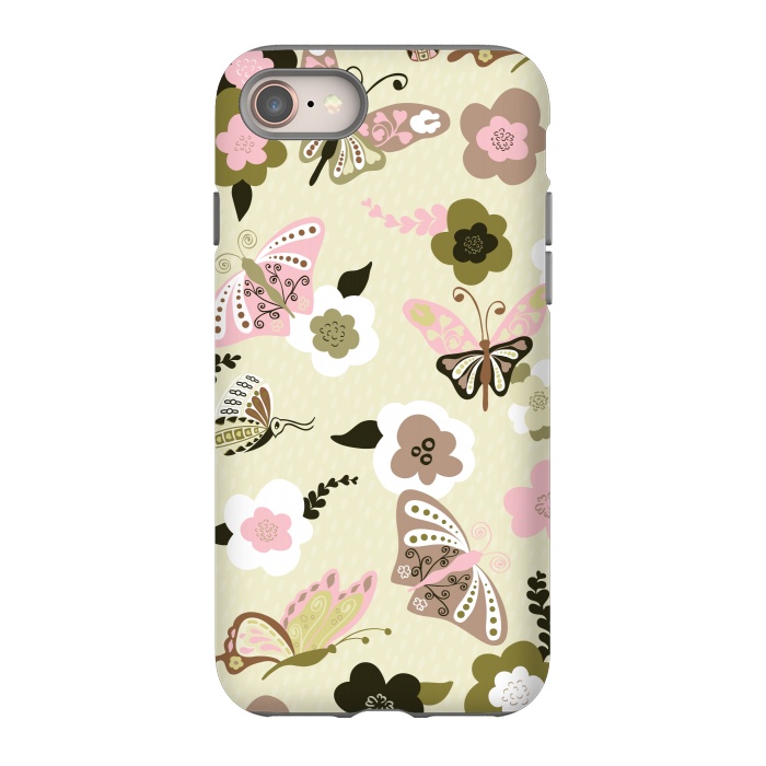 iPhone 8 StrongFit Beautiful Butterflies on Mint Green by Paula Ohreen