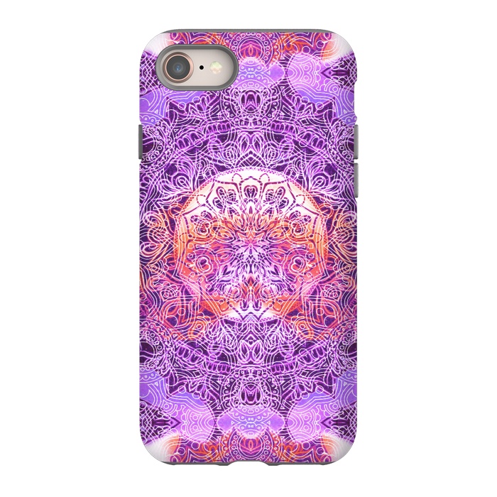 iPhone 8 StrongFit Purple orange hippy mandala by Oana 