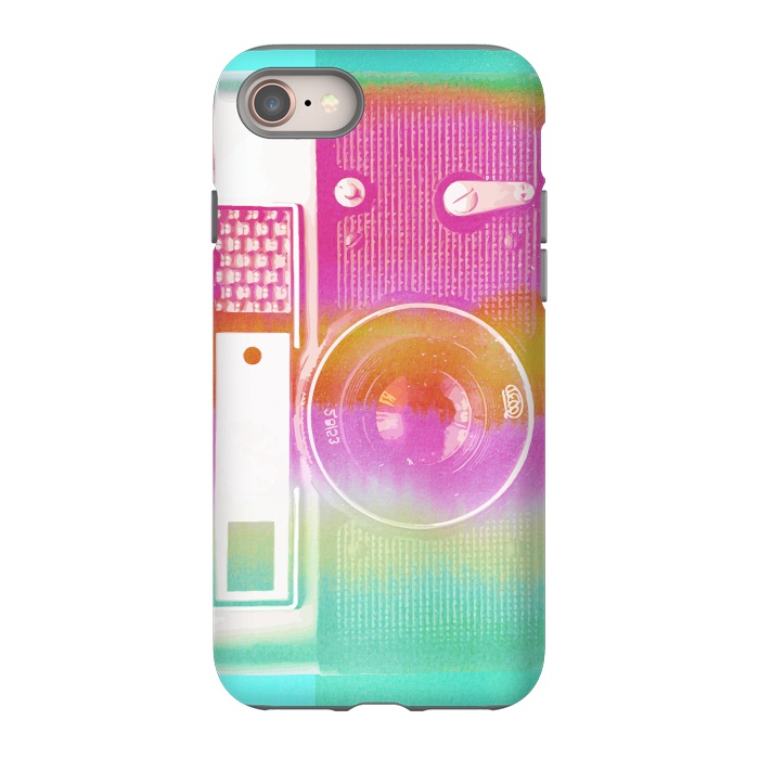 iPhone 8 StrongFit Colorful pastel vintage camera by Oana 