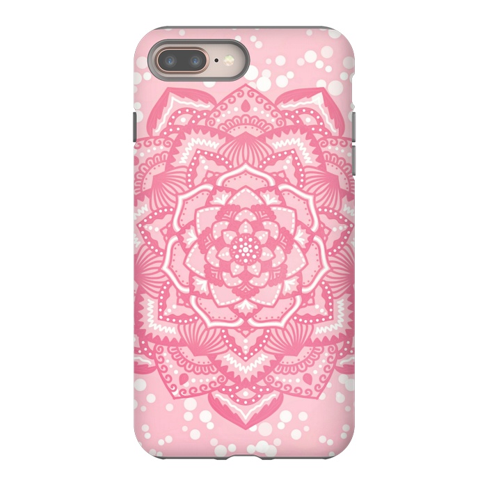 iPhone 8 plus StrongFit Pink flower mandala by Jms