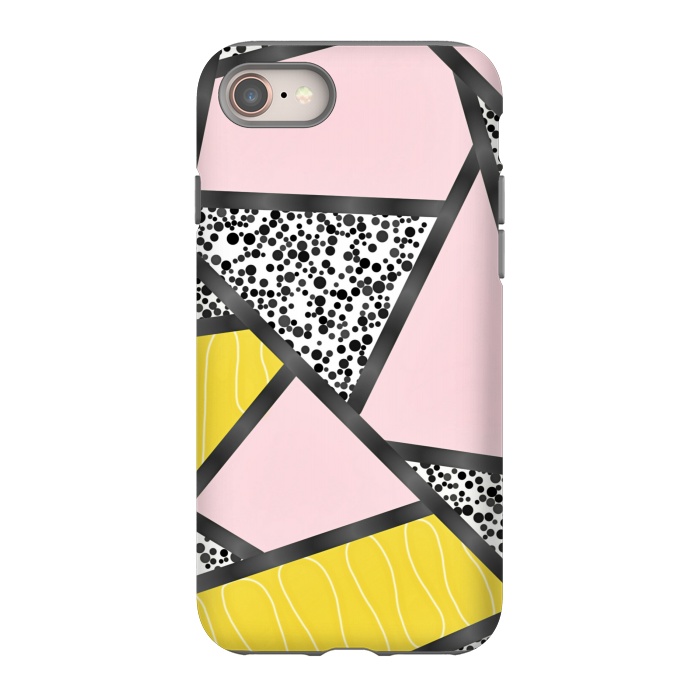 iPhone 8 StrongFit Geometric pink black by Jms