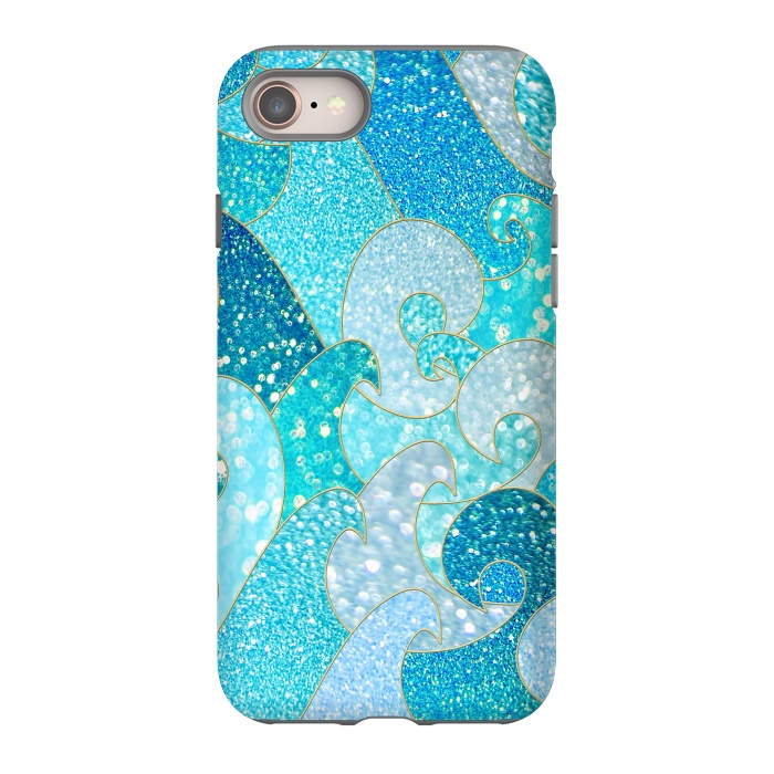 iPhone 8 StrongFit Mermaid Ocean Glitter Waves by  Utart