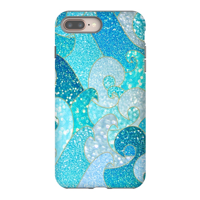 iPhone 8 plus StrongFit Mermaid Ocean Glitter Waves by  Utart