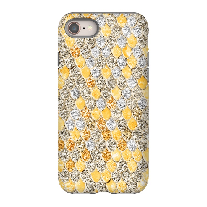iPhone 8 StrongFit Gold and Silver Sparkling Mermaid Scales by  Utart