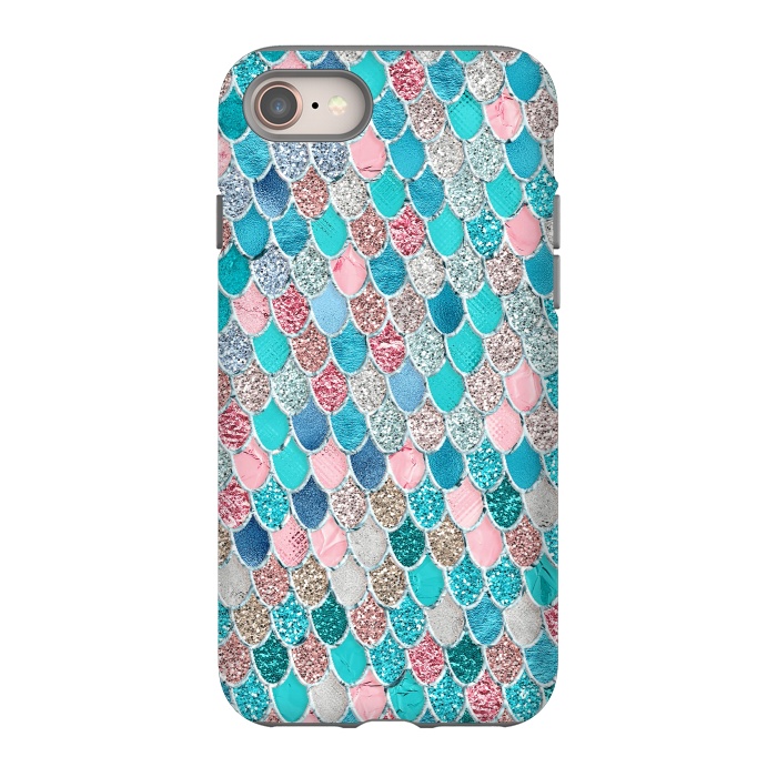 iPhone 8 StrongFit Summer Pastel Glitter Mermaid Scales by  Utart