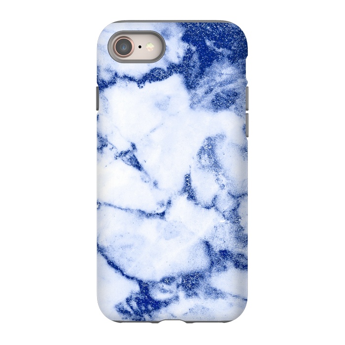 iPhone 8 StrongFit Blue Veined Glitter Marble by  Utart