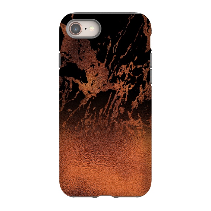 iPhone 8 StrongFit Copper Gold and Black Marble  by  Utart