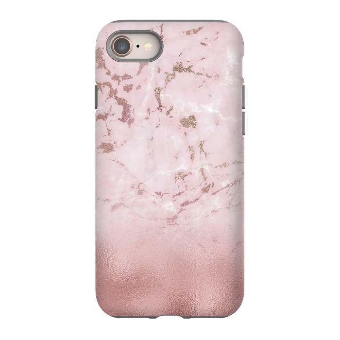 iPhone 8 StrongFit Rose Gold Glitter Marble Blush by  Utart