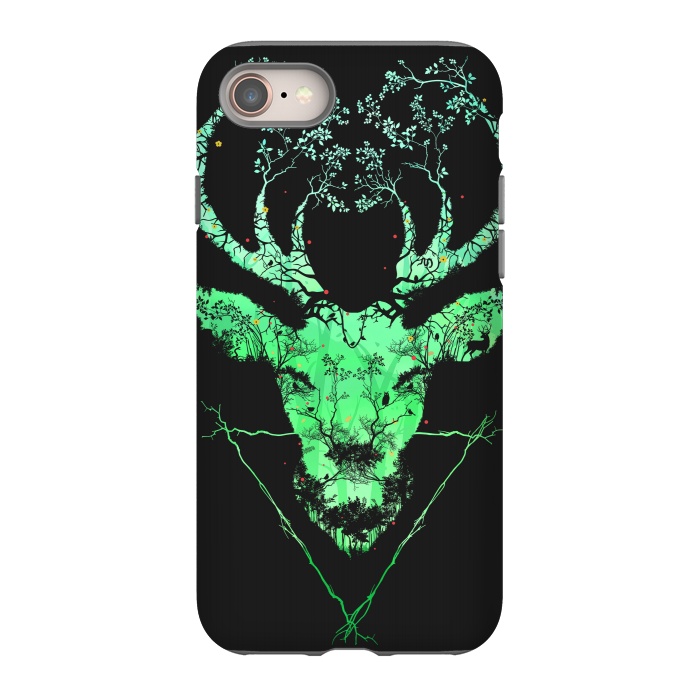 iPhone 8 StrongFit Dark Forest Deer by Sitchko