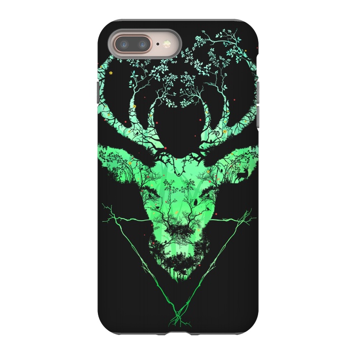 iPhone 8 plus StrongFit Dark Forest Deer by Sitchko