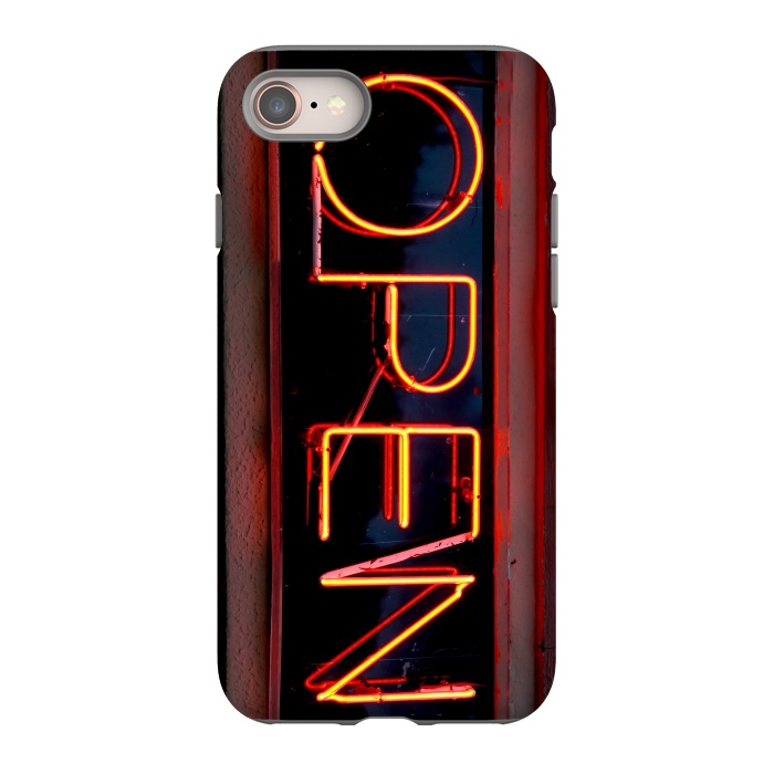 iPhone 8 StrongFit Neon Sign Word Open by Andrea Haase