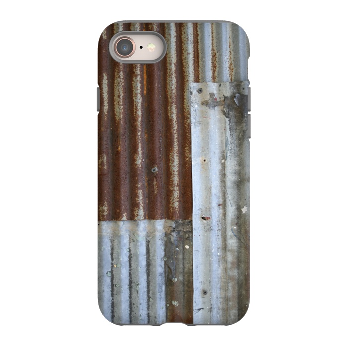 iPhone 8 StrongFit Rusty Corrugated Metal Patches 2 by Andrea Haase