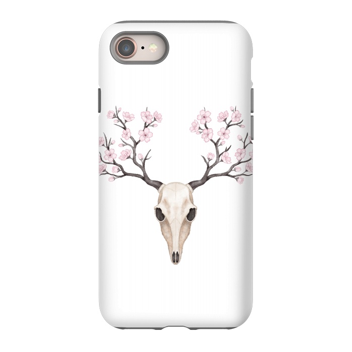 iPhone 8 StrongFit Blooming deer skull by Laura Nagel