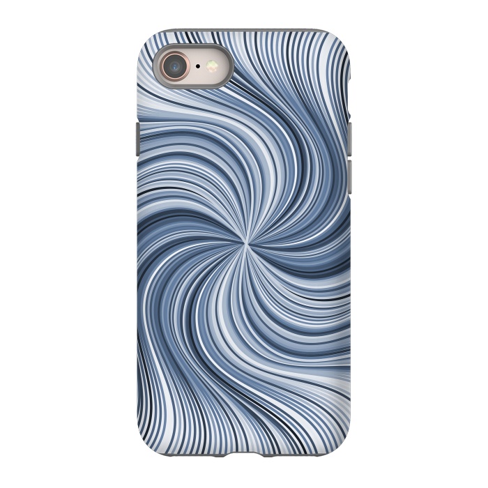 iPhone 8 StrongFit Abstract Wavy Lines In Shades Of Blue by Andrea Haase