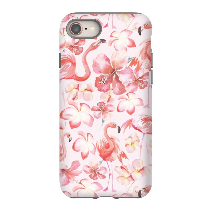 iPhone 8 StrongFit Pink Flamingo Aloha Dance by  Utart