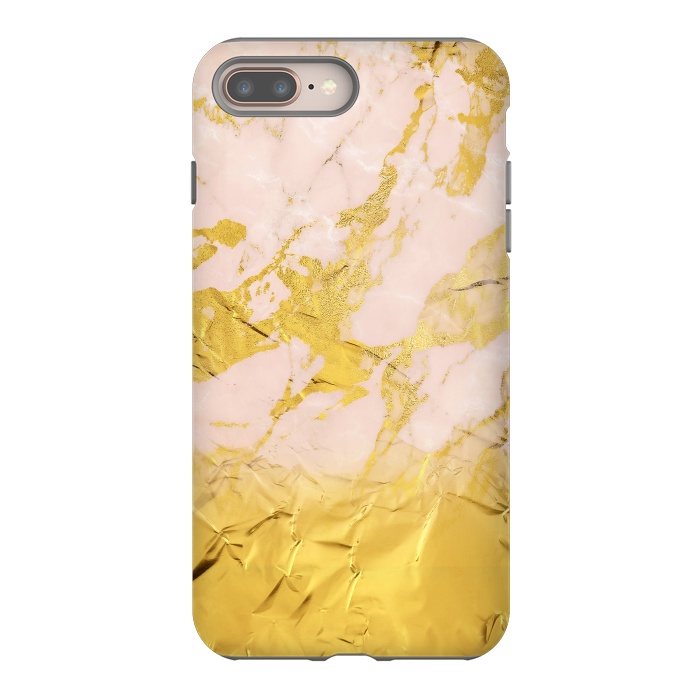iPhone 8 plus StrongFit Gold Foil and Pink Marble Glamour by  Utart