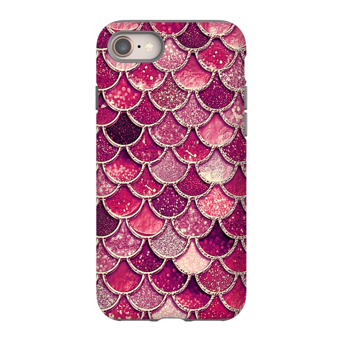 iPhone 8 StrongFit Pink and Purple Pretty Sparkling Mermaid Scales  by  Utart
