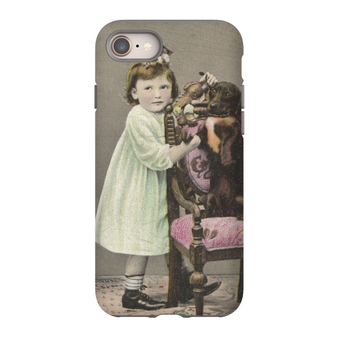 iPhone 8 StrongFit Vintage Girl With Dog by Andrea Haase