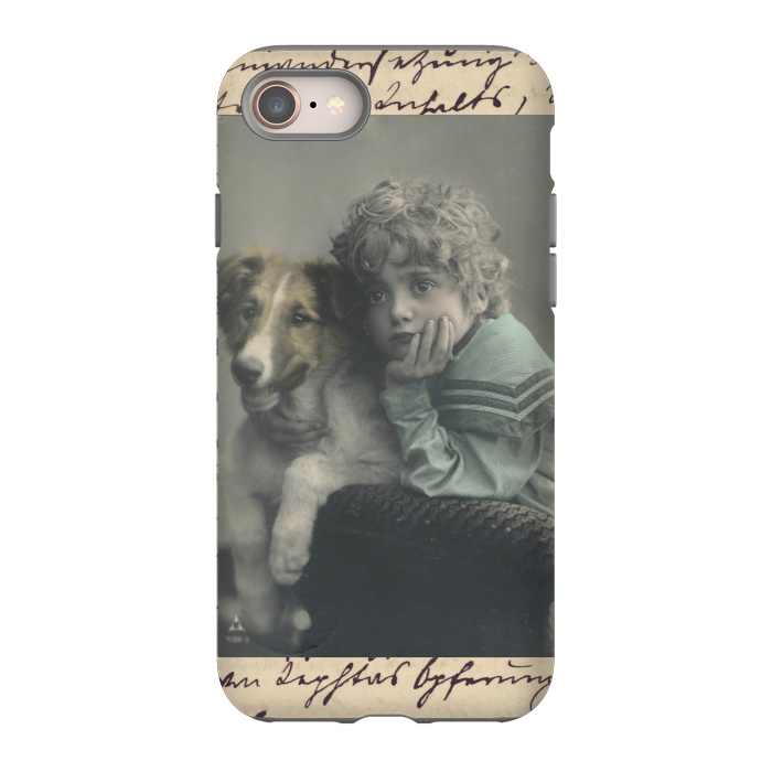 iPhone 8 StrongFit Vintage Boy With Dog by Andrea Haase