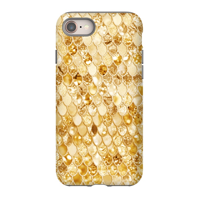 iPhone 8 StrongFit Gold Mermaid Scales Pattern by  Utart