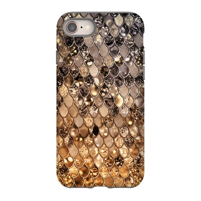iPhone 8 StrongFit Old Gold and Bronze Mermaid Scales Pattern by  Utart