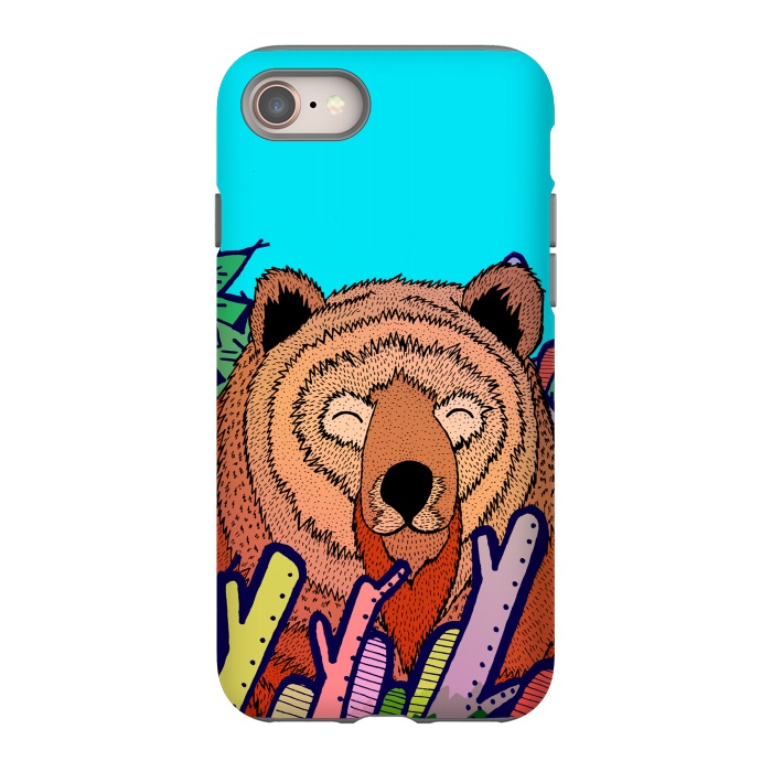iPhone 8 StrongFit The bear in the leaves by Steve Wade (Swade)