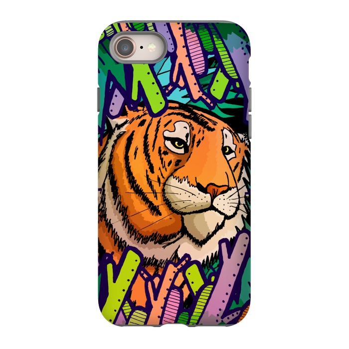 iPhone 8 StrongFit Tiger in the undergrowth  by Steve Wade (Swade)