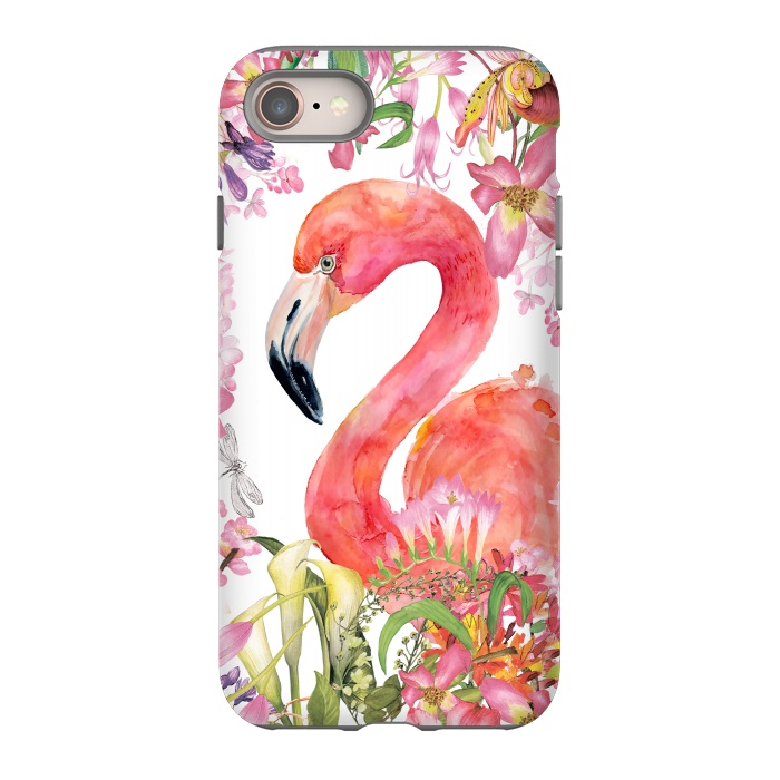 iPhone 8 StrongFit Flamingo in Flower Jungle by  Utart