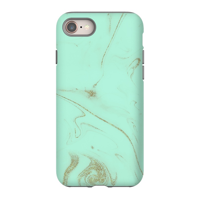 iPhone 8 StrongFit Elegant gold and mint marble image by InovArts