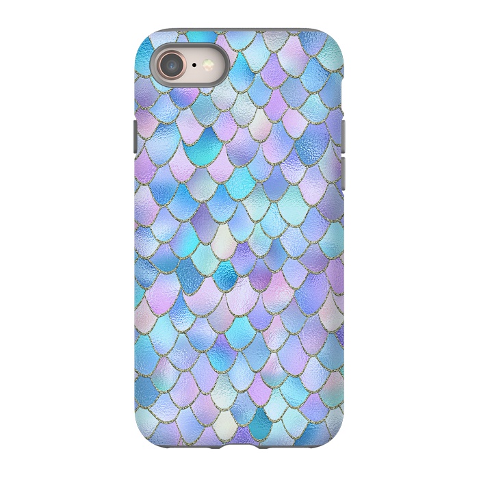 iPhone 8 StrongFit Lavender Wonky Metal Mermaid Scales by  Utart