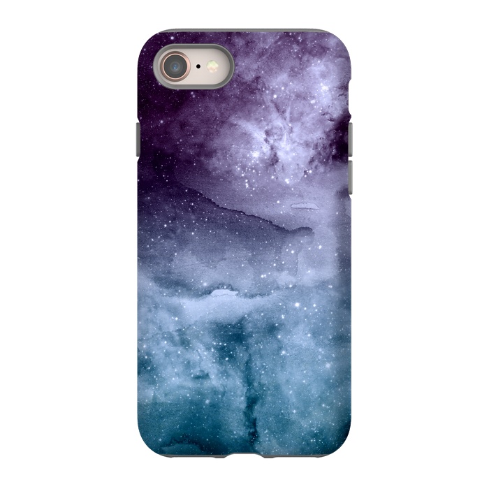 iPhone 8 StrongFit Watercolor and nebula abstract design by InovArts