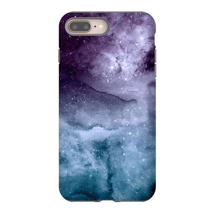 iPhone 8 plus StrongFit Watercolor and nebula abstract design by InovArts