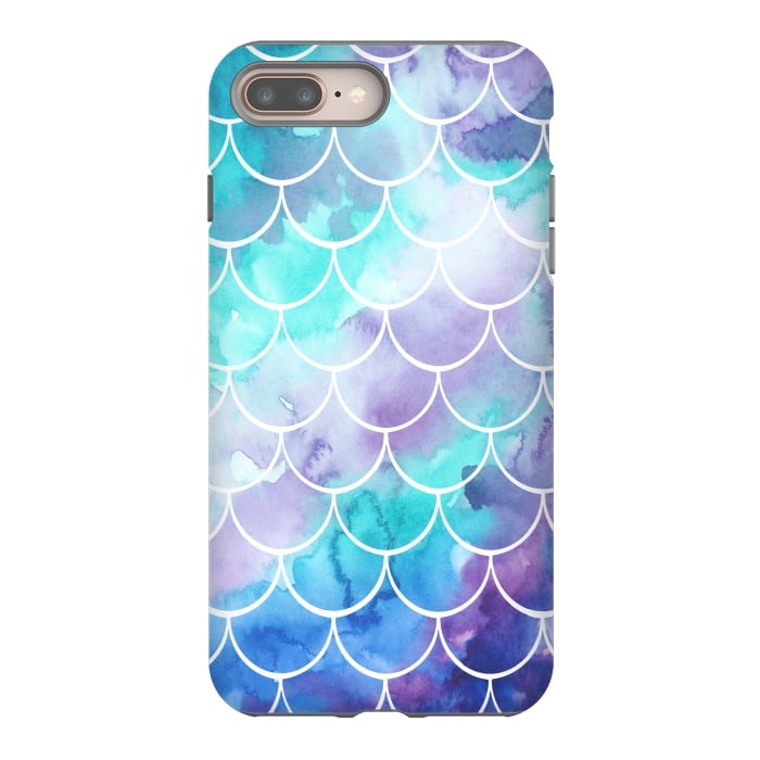 iPhone 8 plus StrongFit Pastel Clouds Mermaids Tail by Becky Starsmore