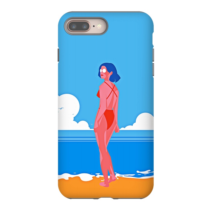 iPhone 8 plus StrongFit Summer Girl at the Beach by DaDo ART