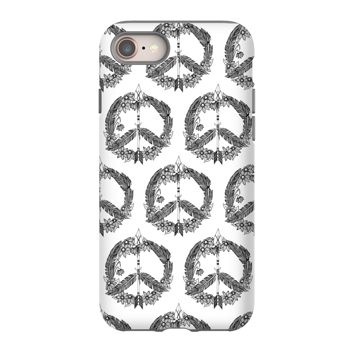 iPhone 8 StrongFit Bohemian Peace Sign Print by Becky Starsmore