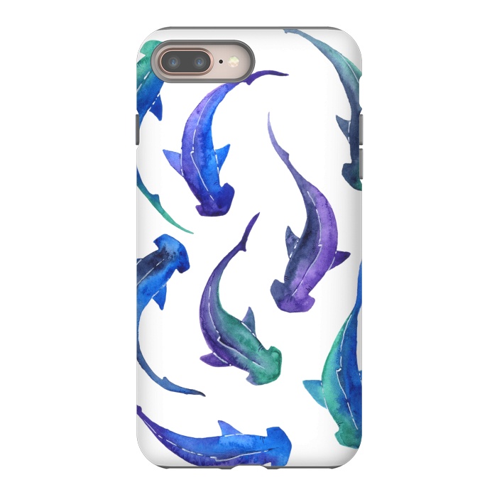 iPhone 8 plus StrongFit Hammerhead Shark Print by Becky Starsmore