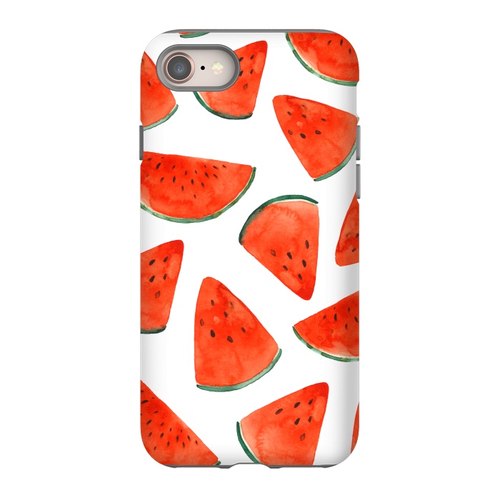 iPhone 8 StrongFit Fruity Summer Watermelon Print by Becky Starsmore