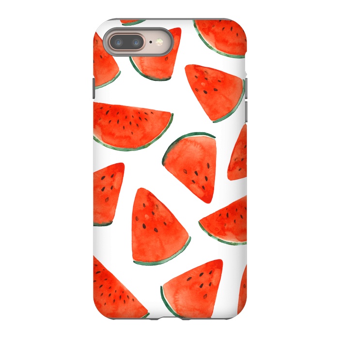 iPhone 8 plus StrongFit Fruity Summer Watermelon Print by Becky Starsmore